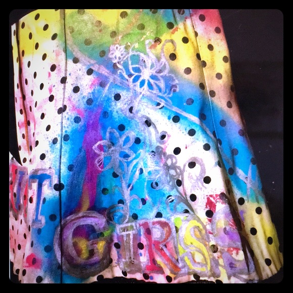 Lexa Vonn polka dot pop art Riot Grrl mini skirt - Picture 4 of 7